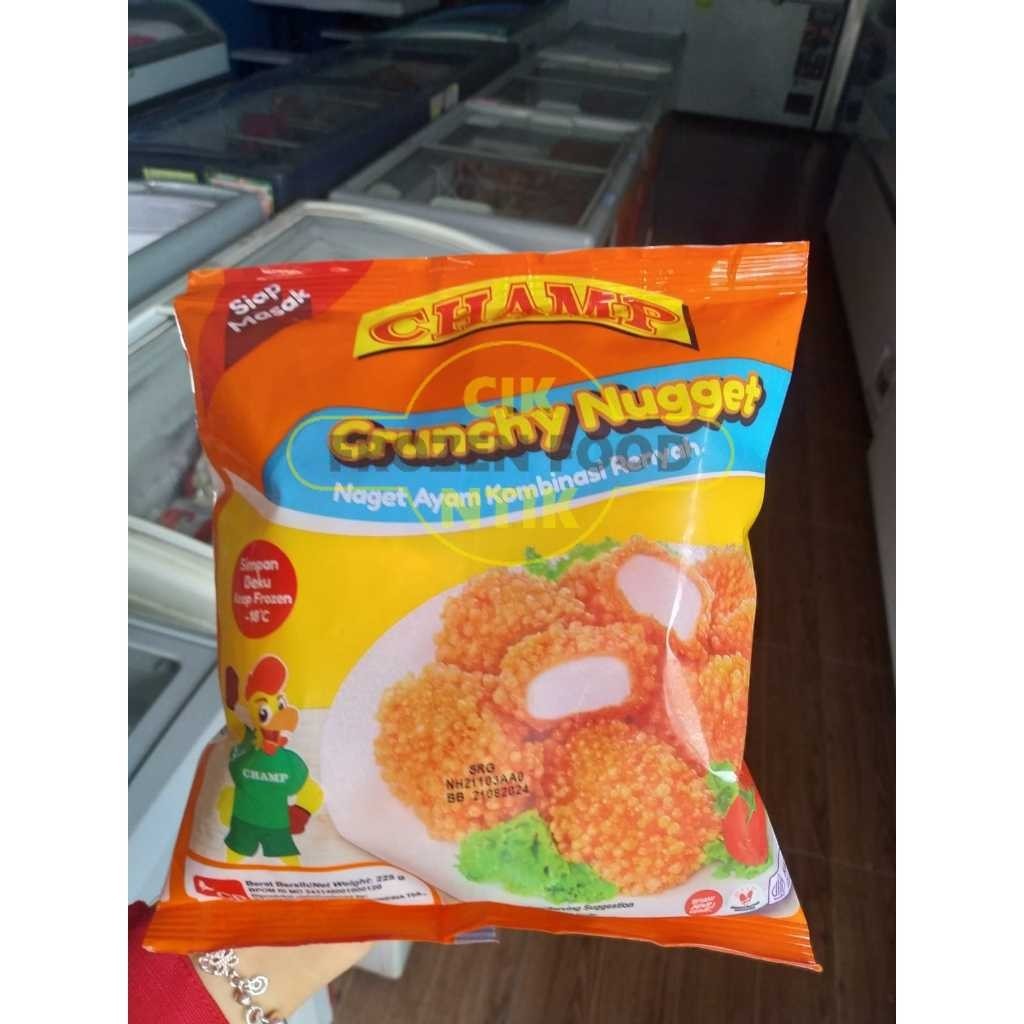 

Champ crunchy 225 gr Frozen food cik ntik Jambi cemilan jajanan seblak korea jepang