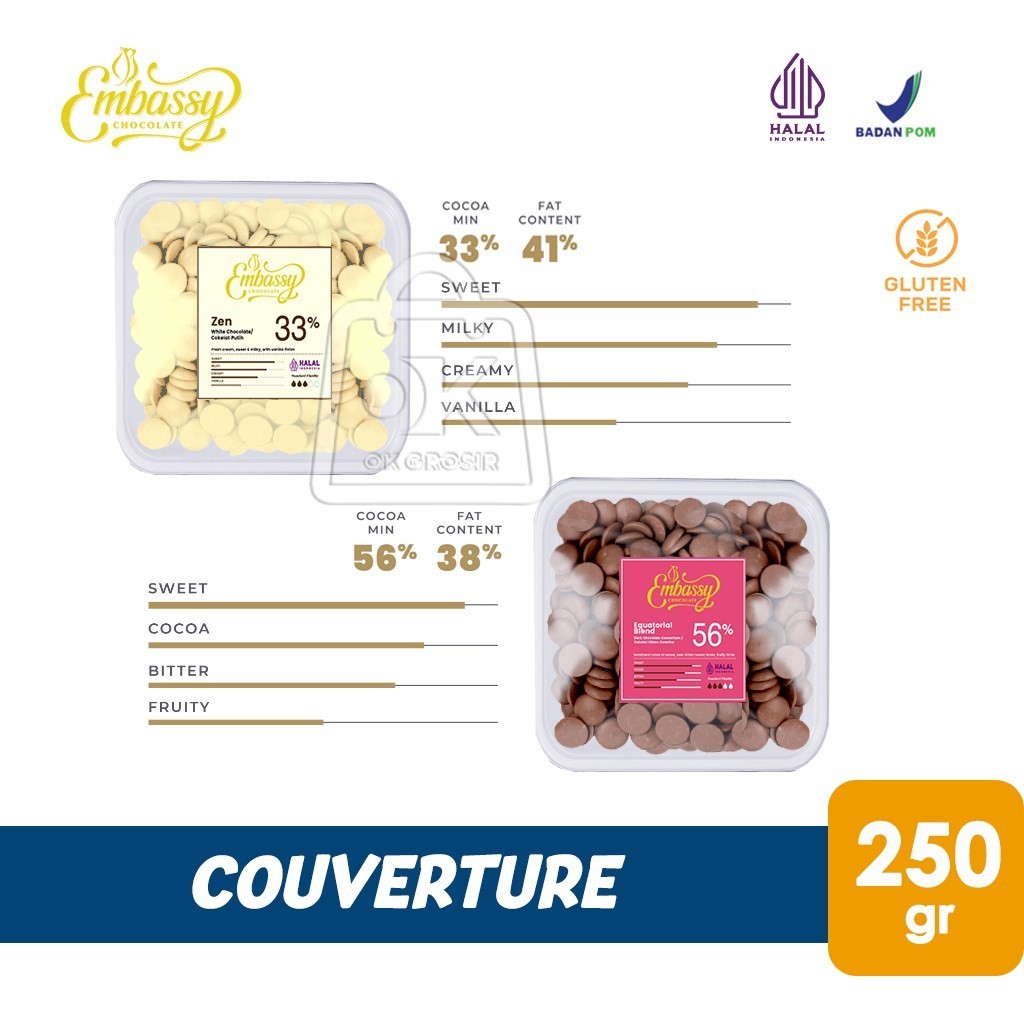 

Coklat Couverture Embassy Chocolate Kovertur (250 gr)