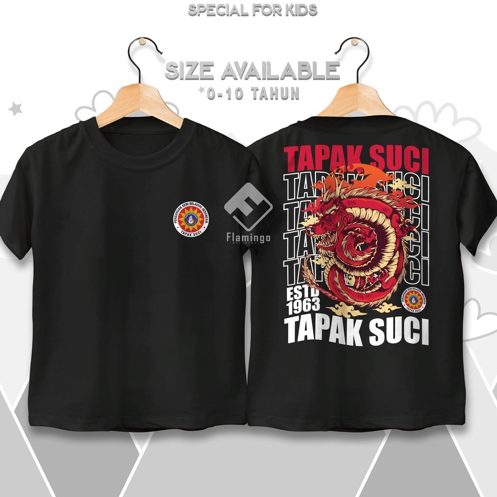 KAWKAWKAOS Baju Kaos Beladiri Anak Tapak Suci Putera Muhammadiyah Pencak Silat Bahan Katun Lembut La