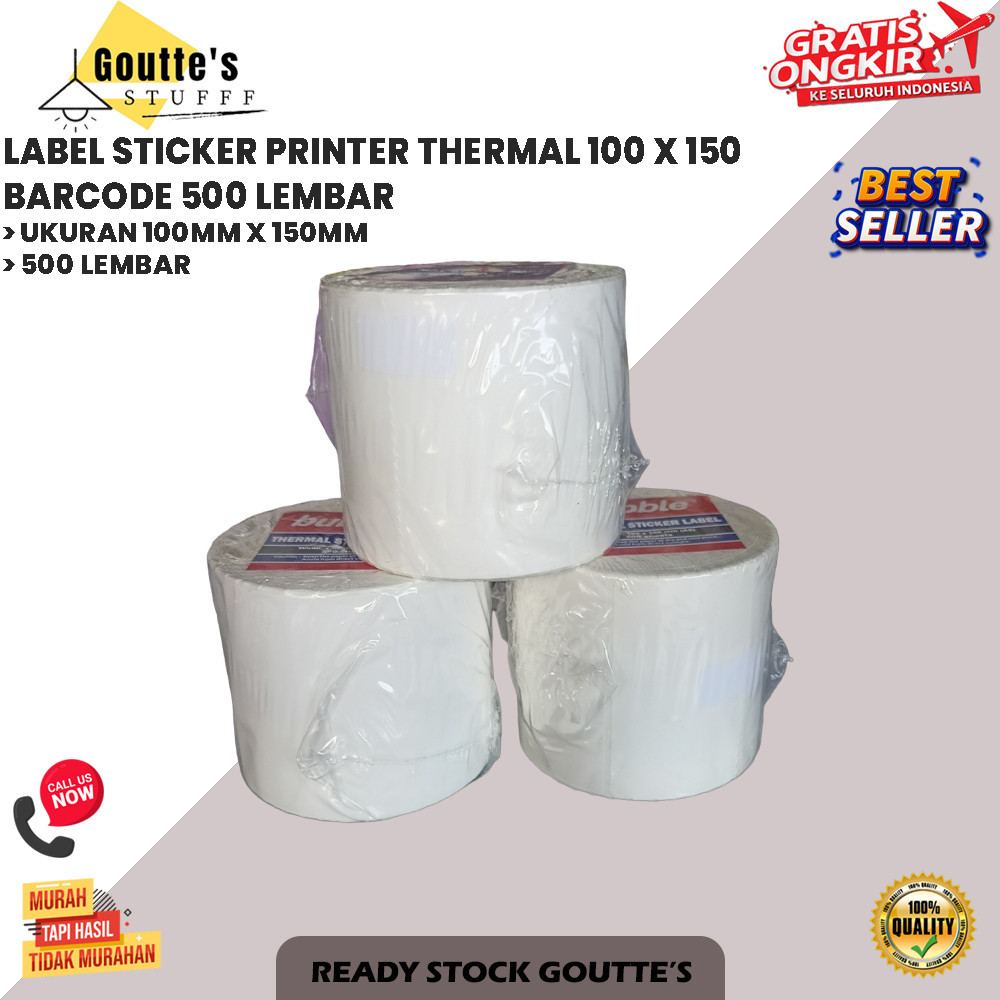 

LABEL STICKER PRINTER THERMAL 100 X 150 BARCODE 500 LEMBAR (GS)