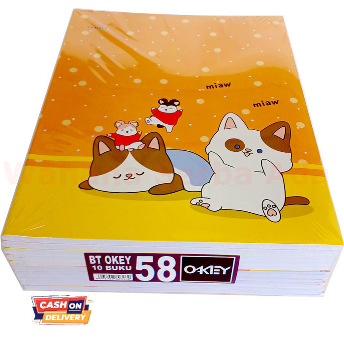 

✨LARIS✨ -Buku Tulis OKEY 58 Lembar 1 pack isi 10 buku Produksi KIKY