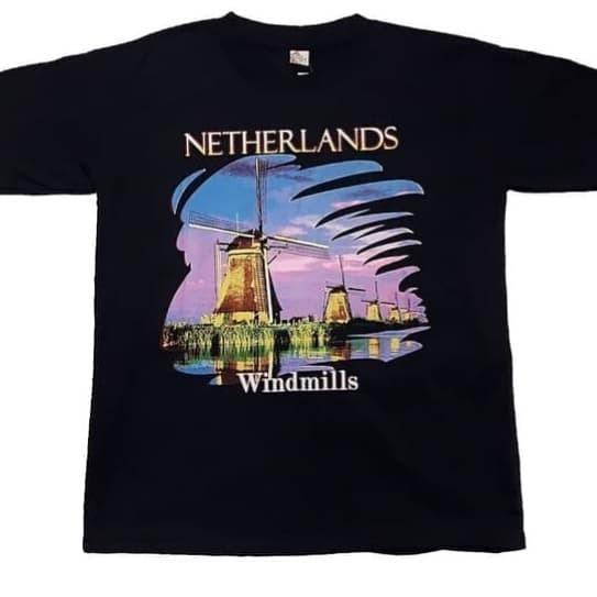 Kaos Oblong Hitam Souvenir Belanda oleh oleh Amsterdam Belanda