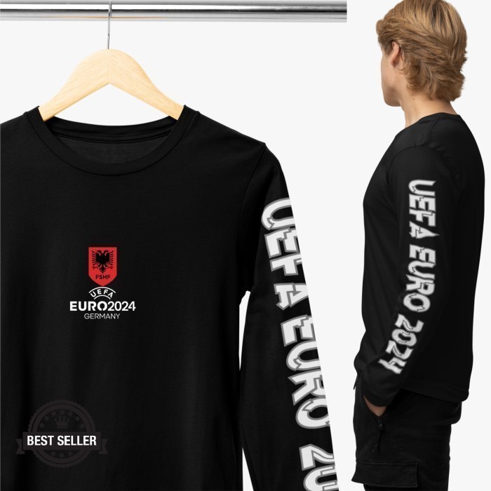BAJU KAOS JERSEY BOLA LENGAN TANGAN PANJANG  TIMNAS ALBANIA HOME AWAY EURO 2024 INDONESIA - S