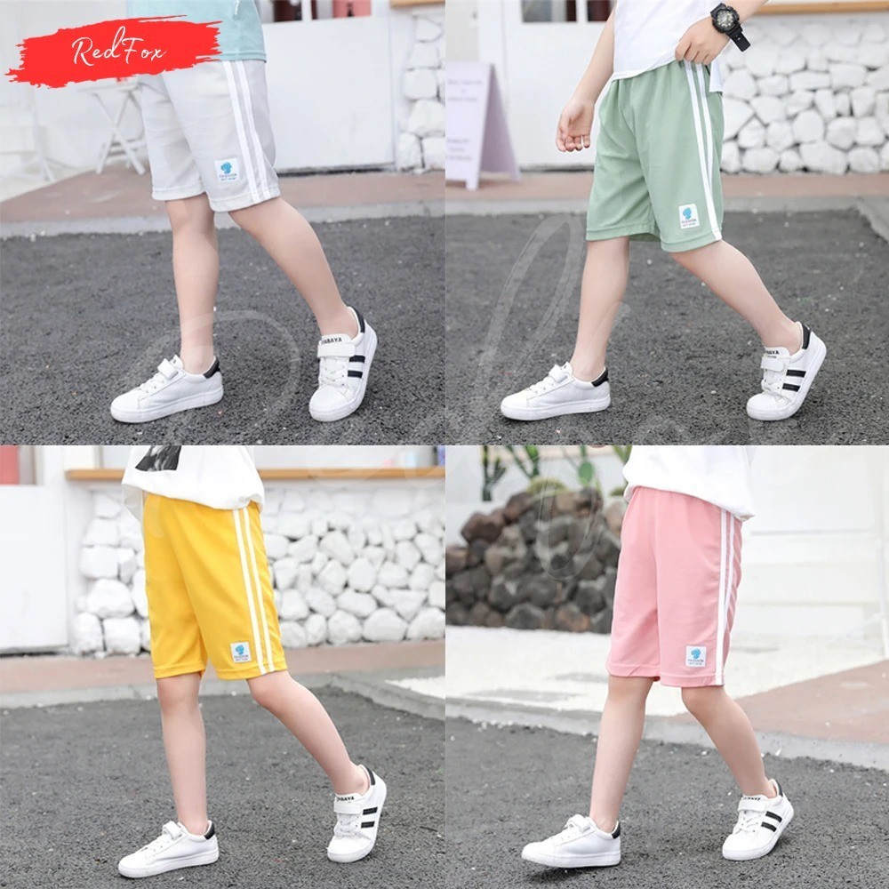 Celana Pendek Stripe Unisex Umur 4 -18 Tahun Laki Laki Perempuan Cewek Cowok Boy Girl Basic Pants Un
