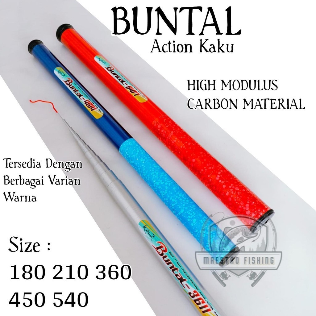Katana Buntal 180 210 360 450 540 Joran Tegek Ruas Pendek Bahan High Modulus Carbon Action Kaku Tong