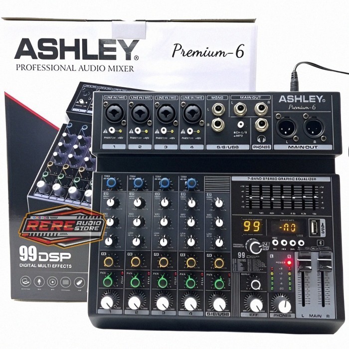 Mixer ASHLEY PREMIUM 6 Mikser 6 Channel Effect 99 DSP + USB Bluetooth