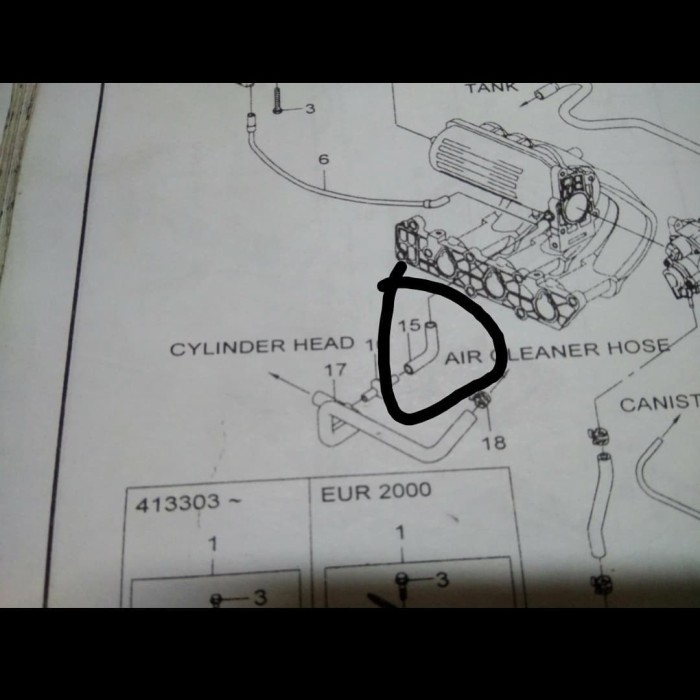 Selang pcv chevrolet spark / daewoo matiz