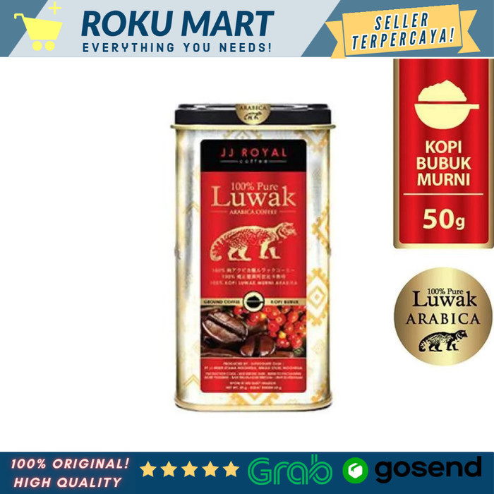 

JJ Royal 100% Pure Luwak Arabica Ground Tin Kopi 50 g