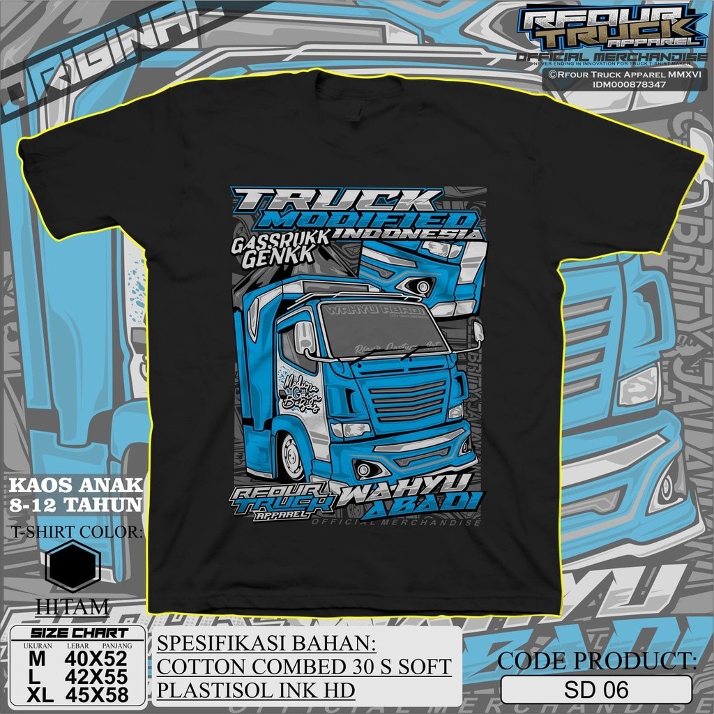 BAJU KAOS TRUCK OLENG ANAK LAKI LAKI 8-12 TAHUN KAOS TRUCK ANAK ANAK KAOS TRUCK WAHYU ABDAI ANAK TRE