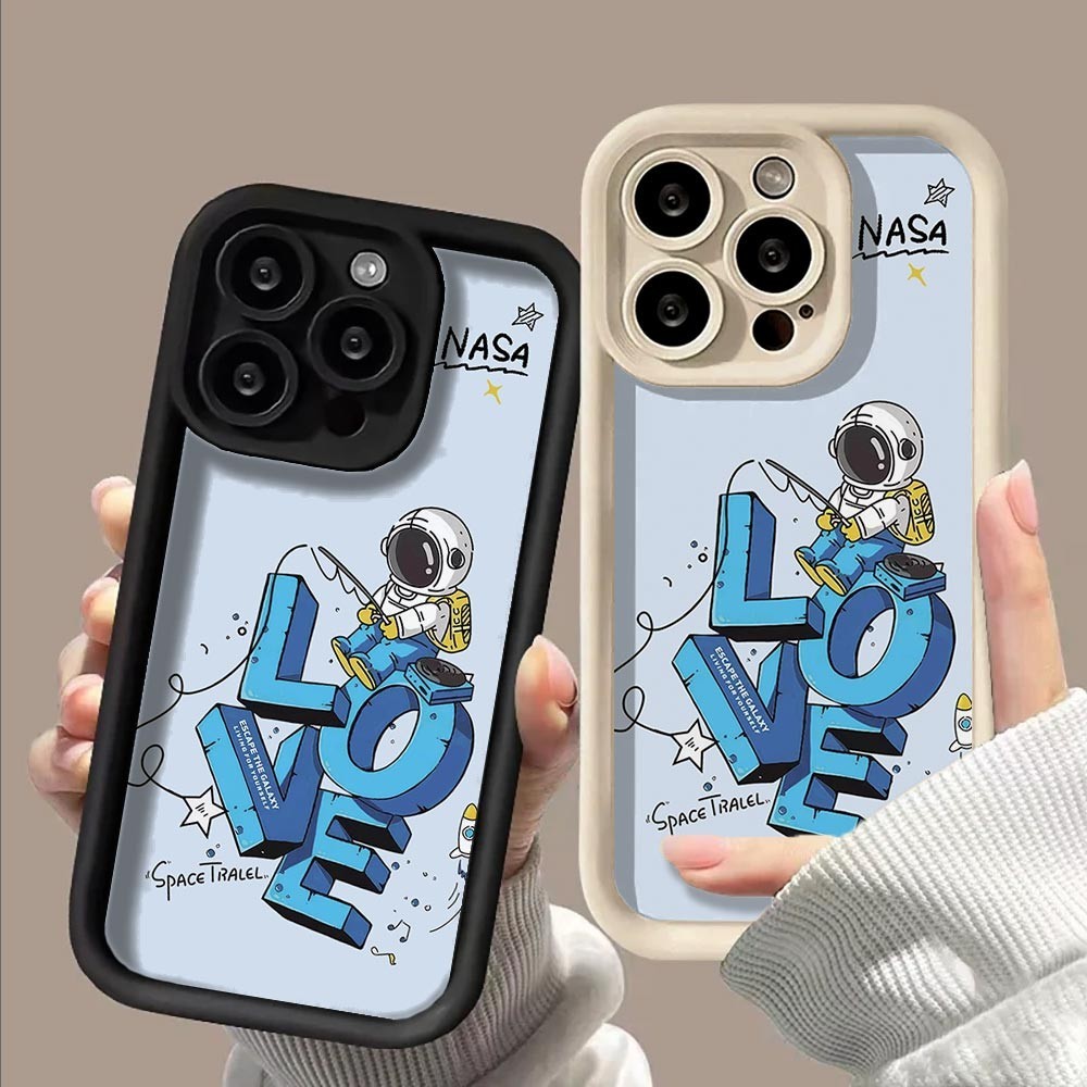 Softcase Samsung Galaxy A51 A71 A31 A21S A11 M11 Creative Astronaut Phone Casing Soft Silicone TPU F