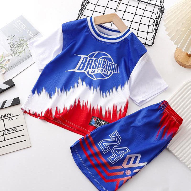 Setelan Basket import jersey untuk anak laki laki