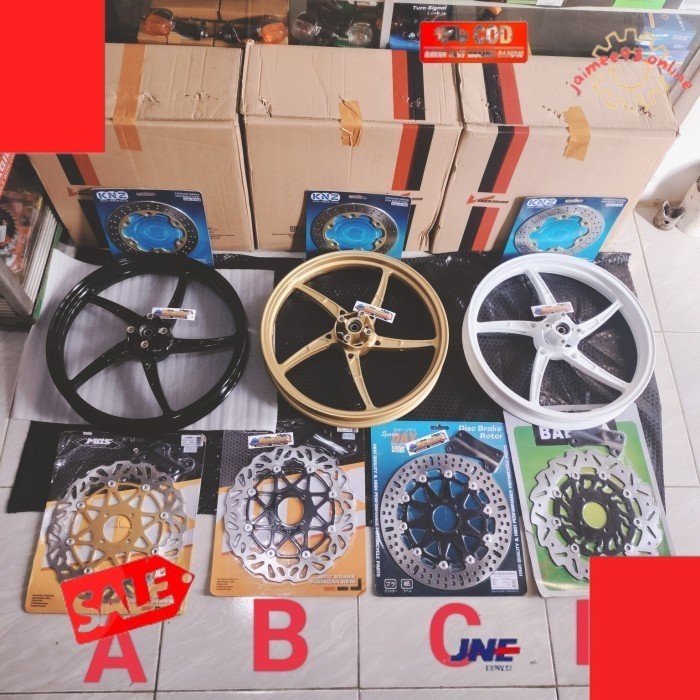 Bigsale✨ -PAKET HEMAT Velg V Rossi Mamba ninja RR sett Disk pnp R SS - Hitam, PNP R/SS