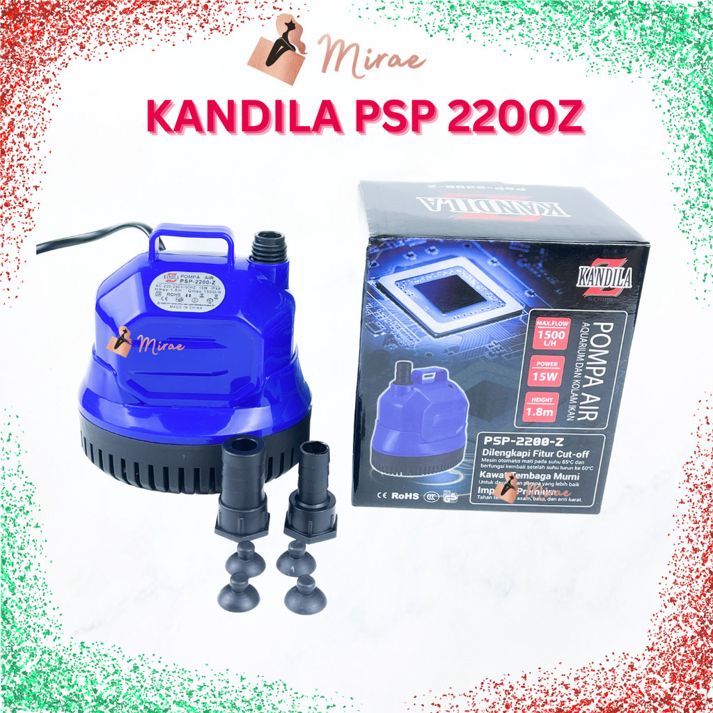 Kandila PSP 2200-Z Pompa 15 Watt Pompa Air Celup Pompa Dasar Aquarium Kolam Ikan