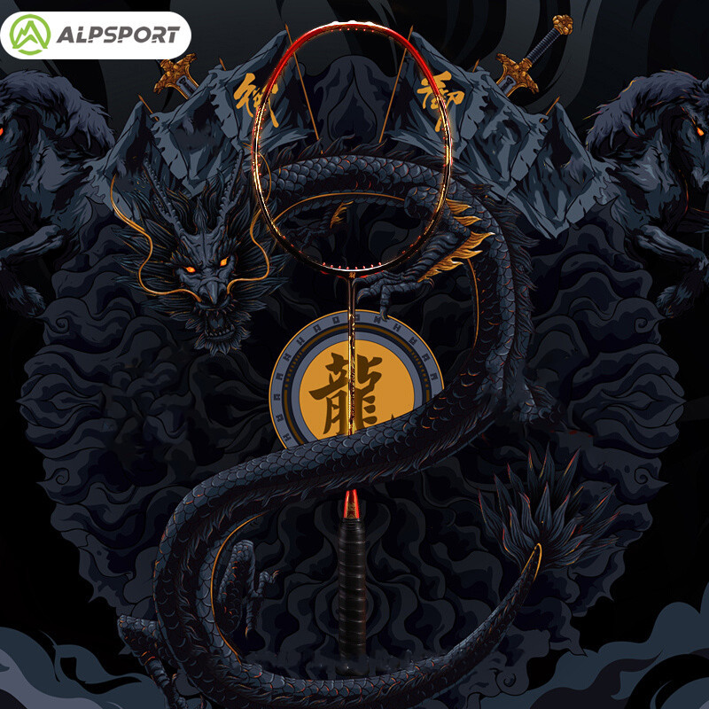 Alpsport QY Plus  4U 95g Max 38lbs T800 Full Carbon Fiber Racket Carbon Fiber + Titanium