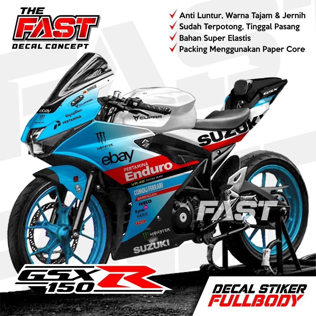 BISA COD Decal Gsx R150 Full Body Stiker Gsx R150 Full Body Decal Gsx 150 Full Body Striping Gsx R15