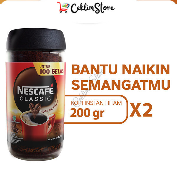 

NESCAFE Classic Kopi Instan Kopi Hitam 200g Jar 2pcs