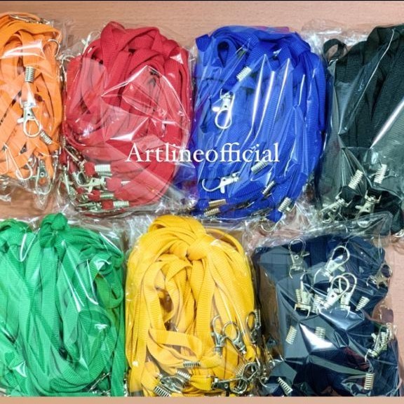 

[KUALITAS TERBAIK] Tali ID card kait /Tali ID buat kartu peserta 1 pack isi 20 pcs - Hitam