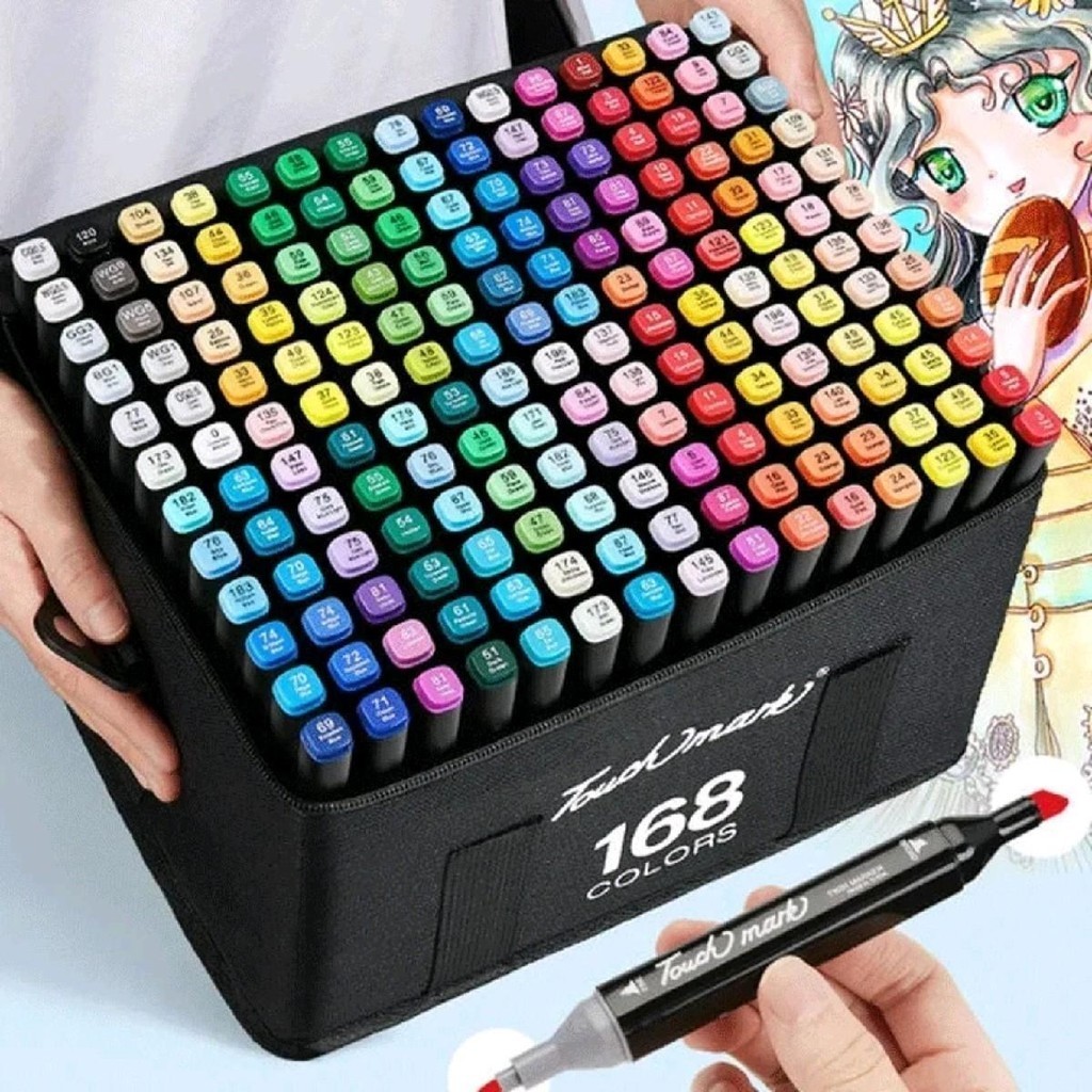 

Time Plus Spidol Dual Side Fine Brush Art Marker Set 60 dan 80Warna untuk Menggambar dan Mewarnai