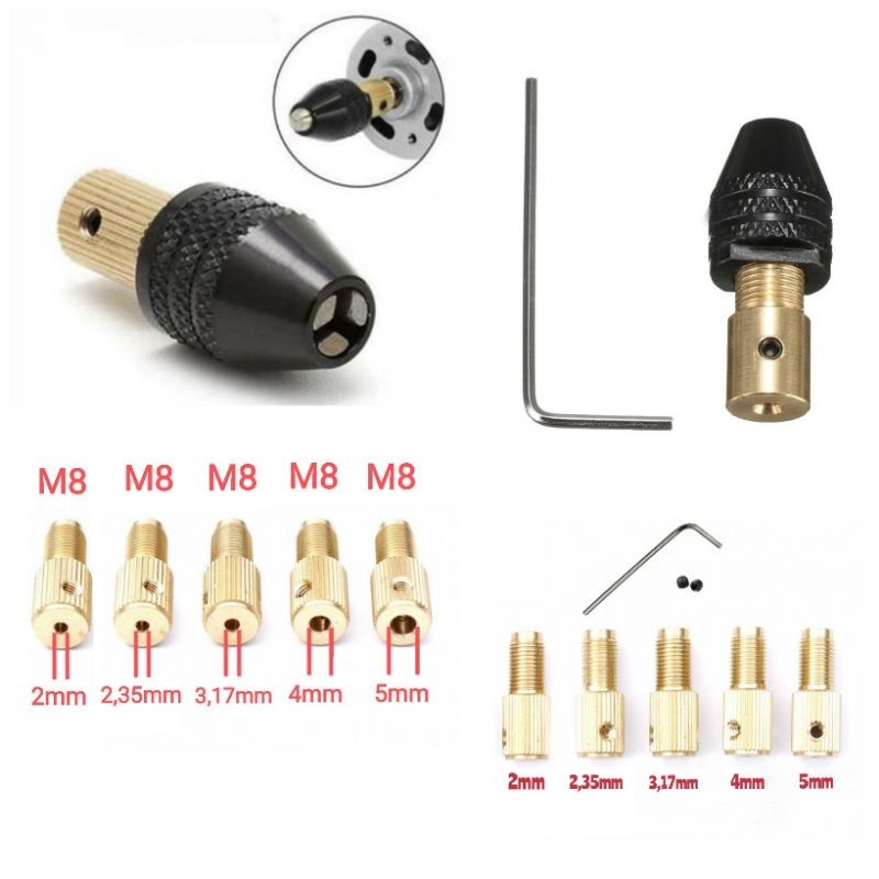 KEPALA MATA BOR DRILL CHUCK BIT QUICK CHANGE 0.3-3.5MM / KEPALA BOR MINI 0,3-3,5MM AS 2MM 3,17MM 4MM