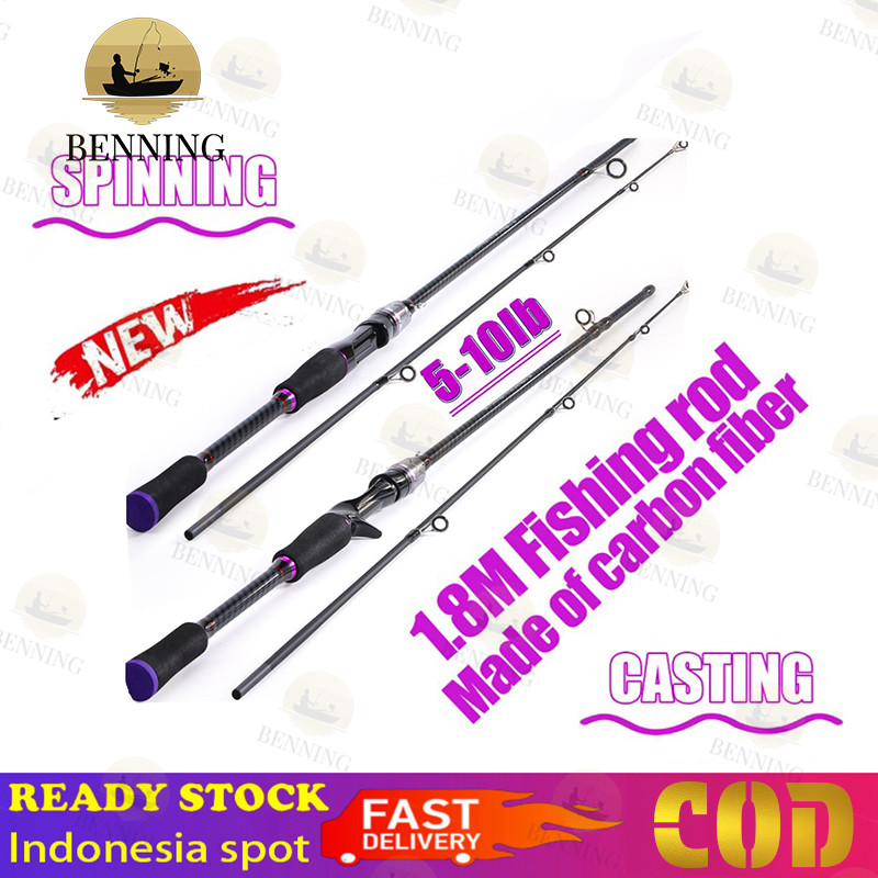 Joran Pancing 6-12LB 165-240cm Joran 2 Bagian Carbon Fiber Joran UL Joran BC DAIWA pancing Joran 1.6