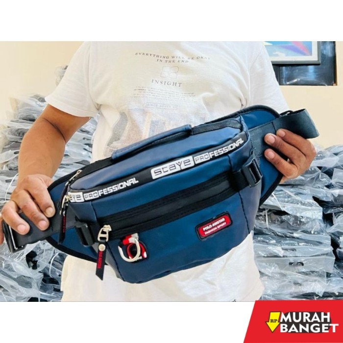 tas selempang pria kekinian Waistbag Tas Selempang Pria WATERPROOF Ori Polo Amstar Tas Pinggang - Hi