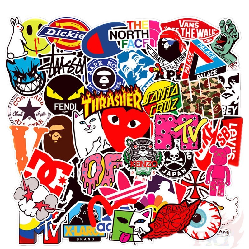 

PS 1 50 pcs STIKER LOGO hypebeast graffiti Sticker Vinyl Laptop Waterproof DIY HP motor helm mobil ipad tablet