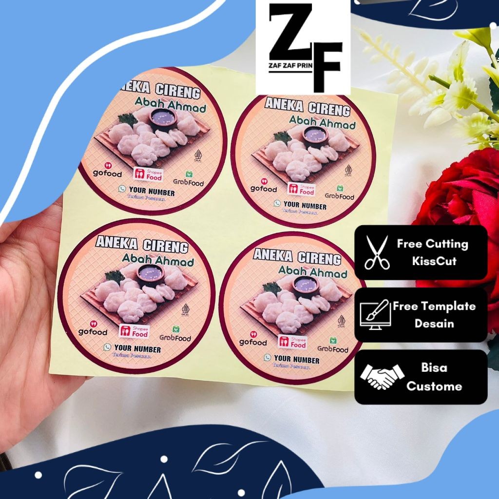 

ZAF 2-4 Sticker Print Chromo Cireng Cilok Cibay Stiker Label Bulat PerAcian Free Desain Custom
