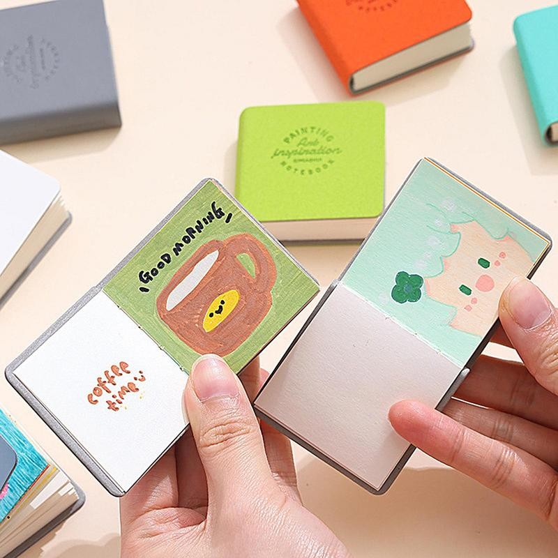 

3Pcs Small Sketch Book Mini Drawing Book Square Watercolor Sketchbook Thick Paper Business Notebook 2x2in Pocket Art Sketchbook