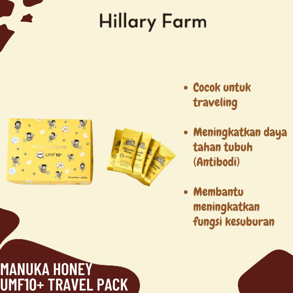 

Hillary Farm Manuka Honey UMF10+ Travel Pack - Madu Dalam Kemasan Sachet