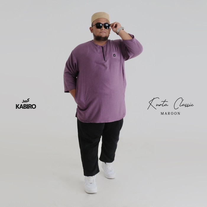 ROSAL KABIRO Baju Koko Kurta Pakistan Jumbo 4XL - 6XL, Kurta Classic - maroon, 5XL