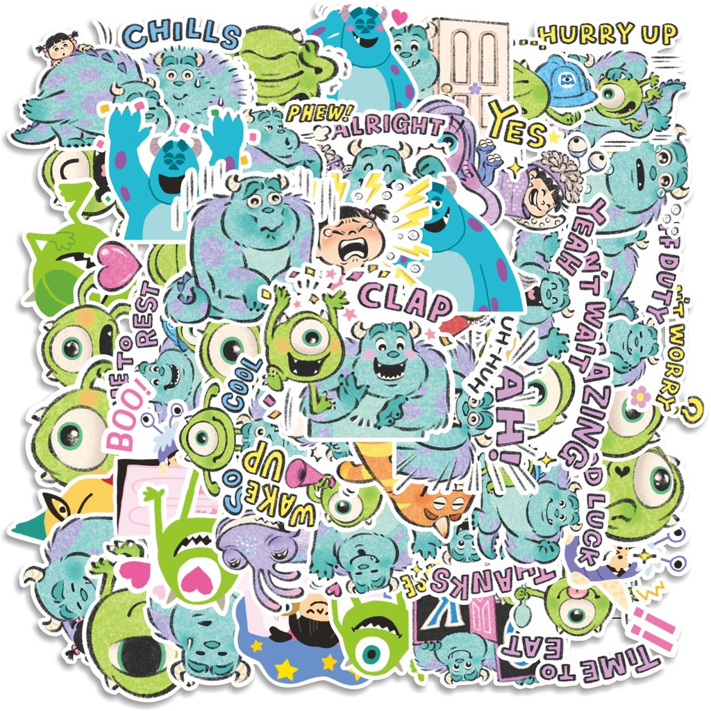 

COD 50 Pcs Stiker Monsters, Inc V1 Lucu Anti Air Untuk Dekorasi Notebook Sepeda Skateboard Handphone