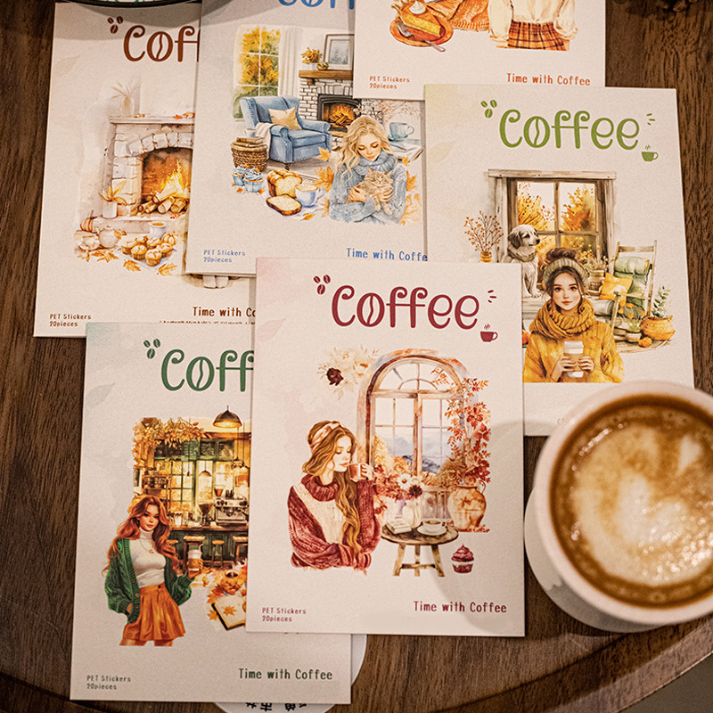 

Mr. Paper, 20pcs/pack, Coffee Themed Sticker Pack, Decorative Collage, Scrapbook, Diary, Phone Case, Water Cup, Notebook