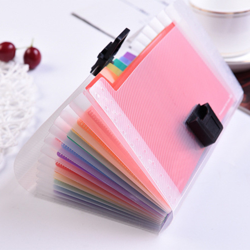 

13 Grids Multi-layer File Folder Bill Receipt Sorting Organizer Storage Bag Expanding Wallet Filing Products Office Supplies