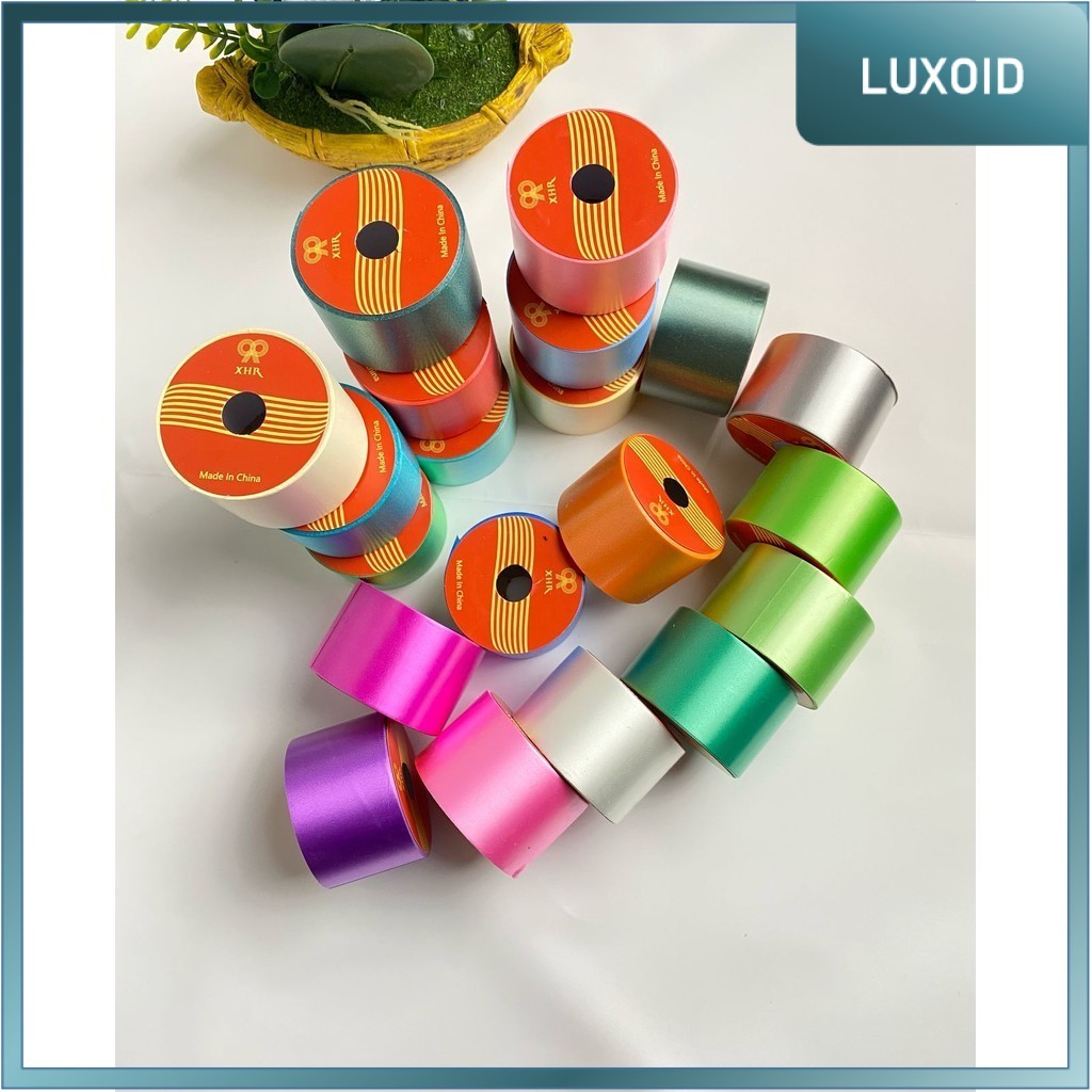 

LUXOID - Pita Kado Plastik POLOS 2cm / 4cm Pita Jepang Kertas 14 Meter Dekorasi