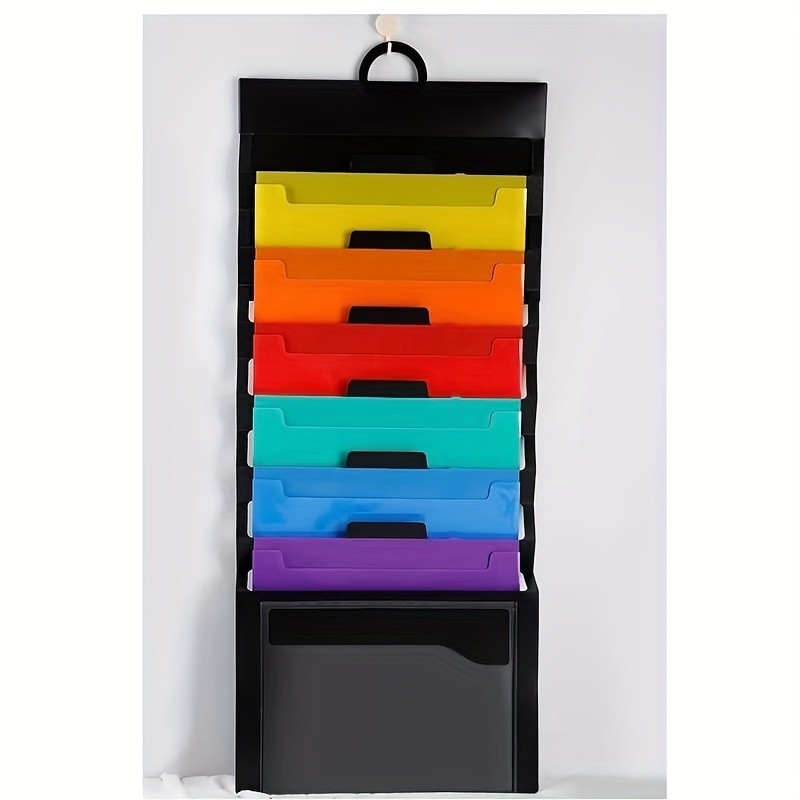 

6-pocket hanging folder Multi-color hanging file organizer Removable hanging paper organizer