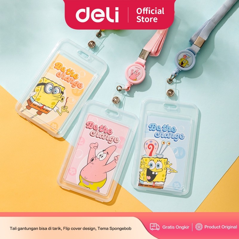 

SBW Deli Name Tag Kartu Tanda Pengenal Motif Spongebob Lanyard Bisa Ditarik EF455