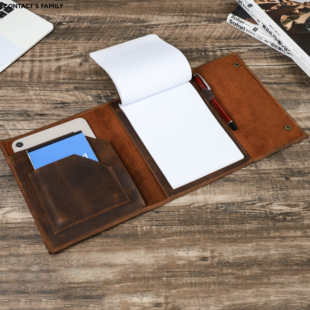 

Crazy Horse Leather Handmade Vintage A5 B5 Book Cover with Pen Holder Notebook Sleeve Case Office School Stationery Supplies