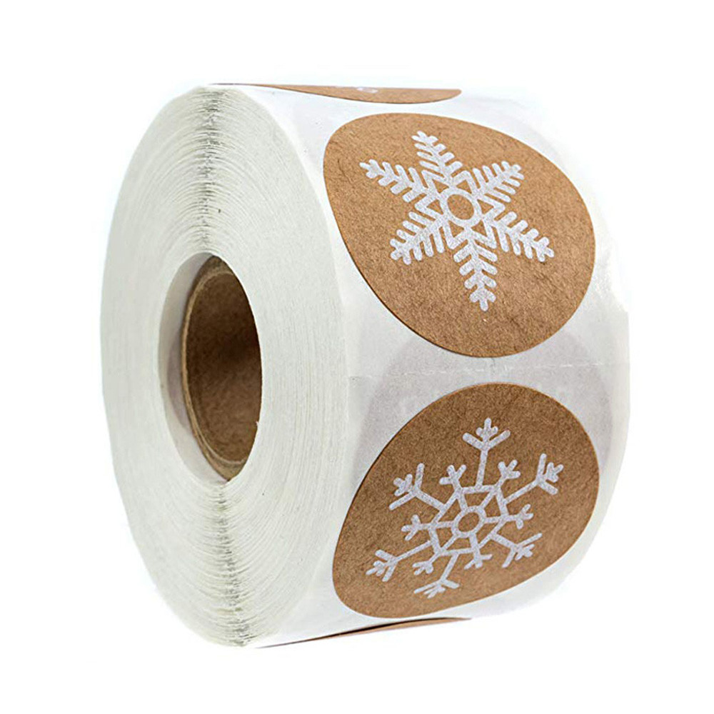 

100-500pcs Round Christmas Stickers 6 Styles Snowflake Holiday Sticker Halloween Cute Lable For Scrapbooking Stationery Sticker