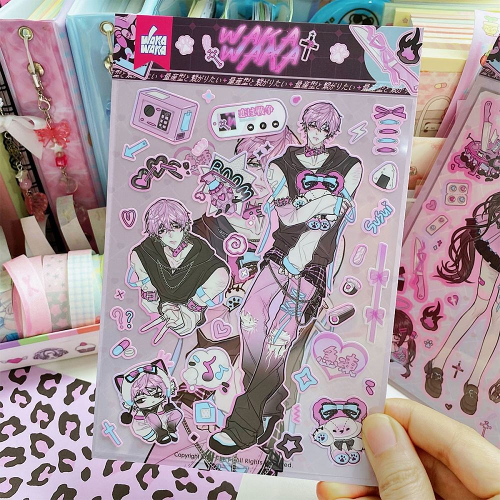 

1Pc Korean Scrapbooking Deco Sticker Character Stickers Flakes Idol Card Arts Diy Crafts Album Journal Planner