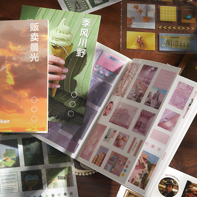 

Stickers Book Landscape Decorative Decal Film Impression Seal For DIY Diary Planner Scrapbook Album School Supplies Stationery