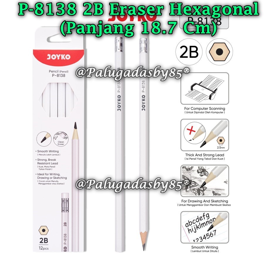 

(1 Pak Isi 12 Pcs) GROSIR Pensil JOYKO P-8138 2B / Pencil Pensil Joyko P-8138 2B (1 Pak Isi 12 Pcs)