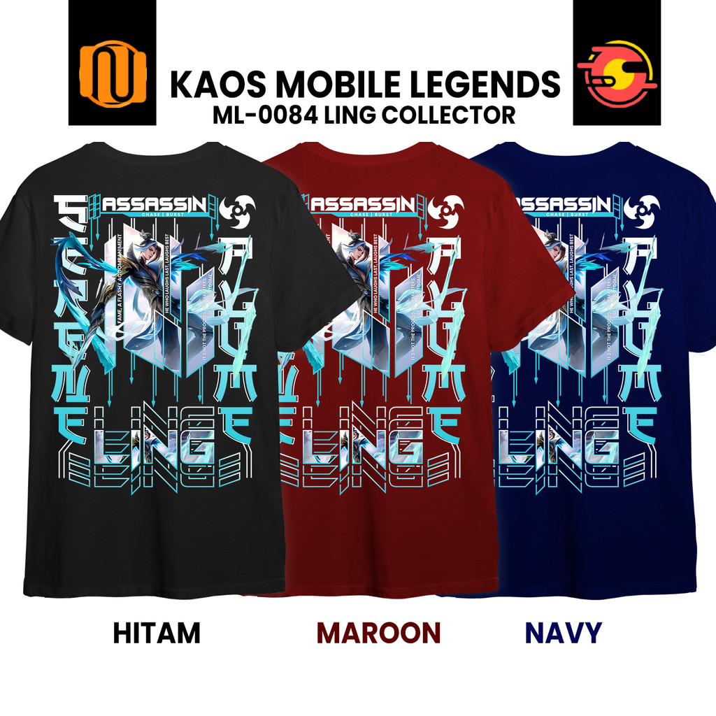 Nuhifa Store Kaos LING COLLECTOR Mobile Legeds Lengan Pendek Hitam Cotton   Skin Serene Plume ML MLB