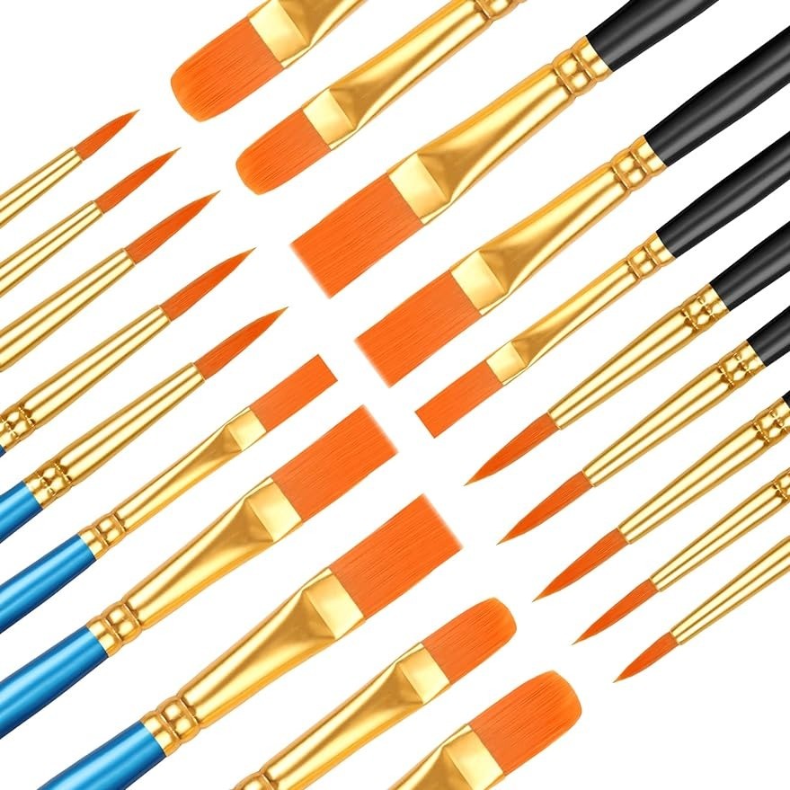 

Paint Brushes Set for Acrylic Painting 10 Pcs Oil Watercolor Acrylic Paintbrushes for Rock Canvas Kids Adult Drawing Supplies