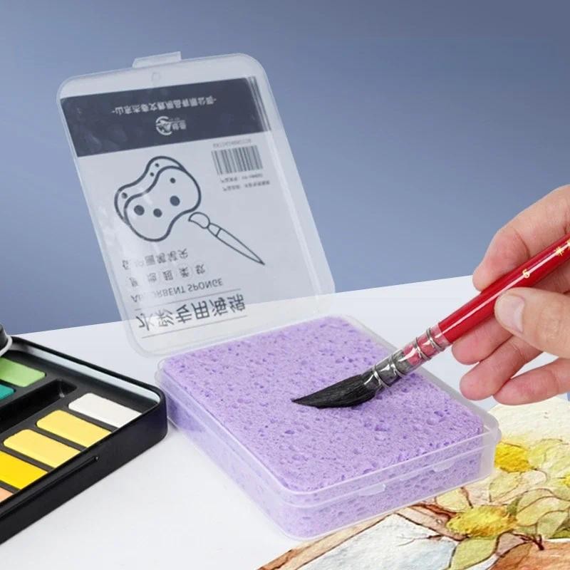 

1 Pc Watercolor painting sponge boxed moisturizing special water chalk strong water absorption sponge tool art supplies
