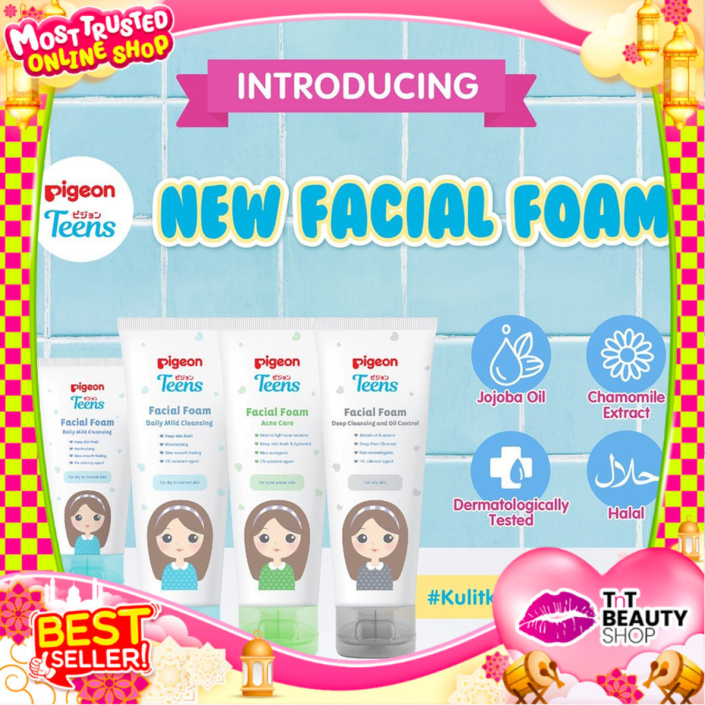PIGEON Teens Facial Foam | Sabun Muka | Pembersih Wajah 100ml - 40ml | Tnt Beauty Shop