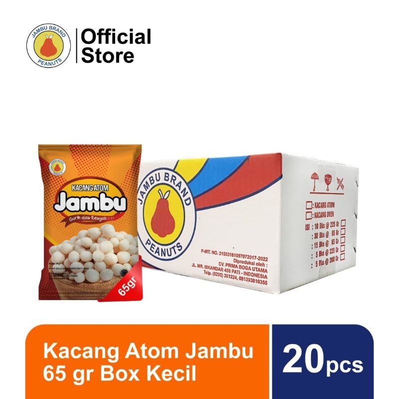 

Kacang Atom Jambu 65 Gr Box Kecil pusat grosir jajan hari raya
