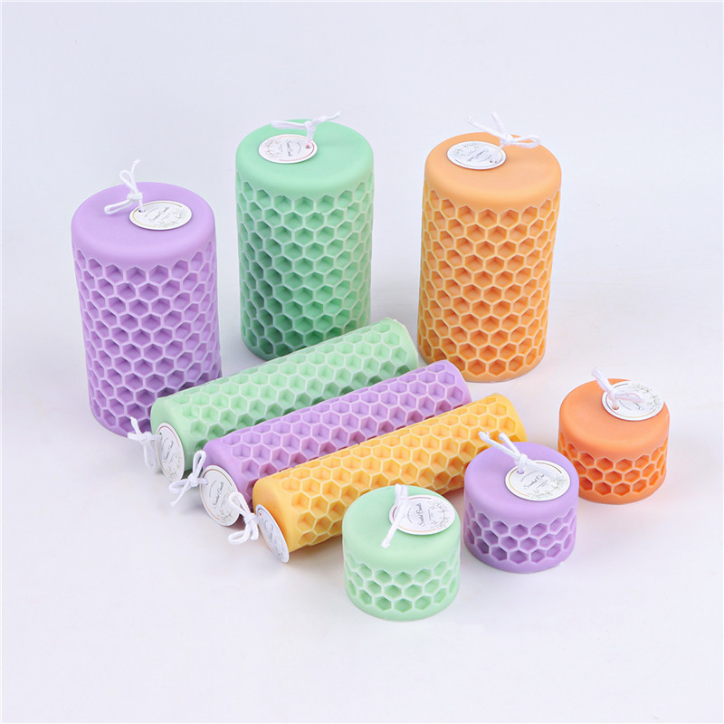 

3D Honeycomb Cylinder Candle Silicone Mold DIY Aromatherapy Plaster Resin Handmade Soap Candle Making Kit Home Decor Gift