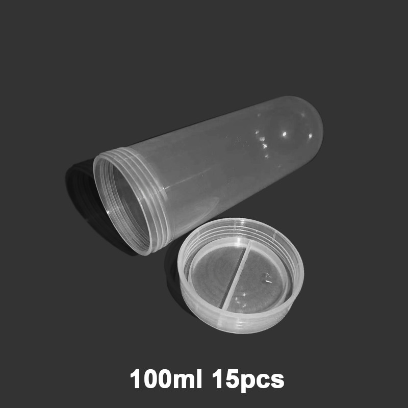 

100ml 15pcs Centrifuge Tube Sample EP Tube Bottom with screw cap Plastic Test Sample Vials Laboratory Supplies
