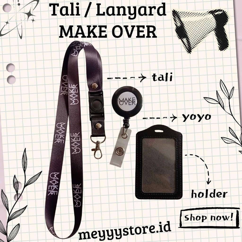 

READYYY Tali Gantungan ID CARD / Lanyard MAKE OVER Cosmetic [STOCK MELIMPAH] Termurahhh Harga Grosir!