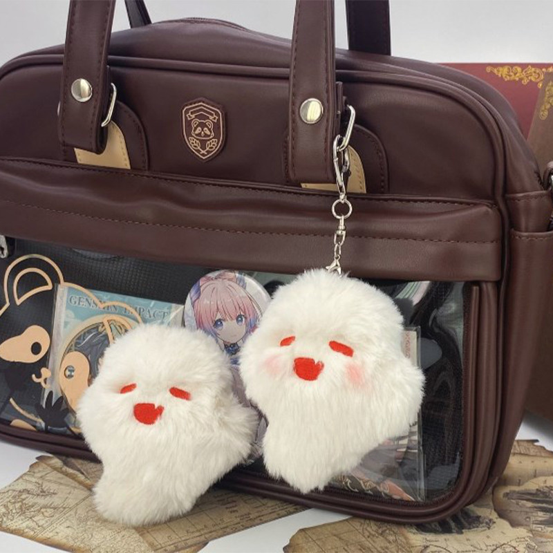 Cute Doll Anime Keychain Hu Tao Ghost Kawaii Plush Stuffed Cartoon Bag Pendant Kawaii Ornament Frien